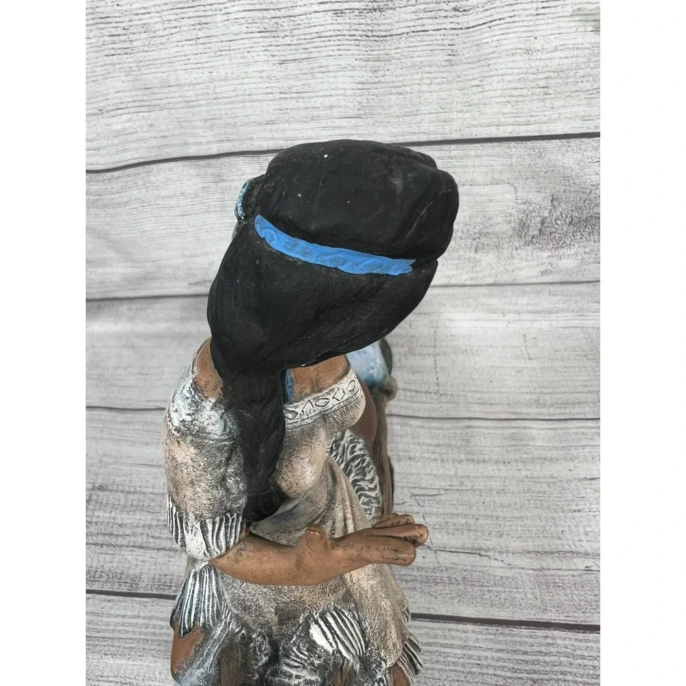 Ceramic Figurine Indian Girl on Horse Hand Painted Large 11